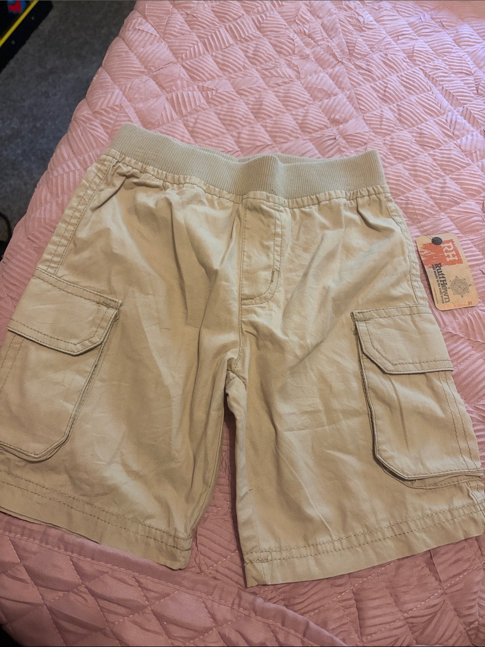 RuffHewn Beige Cargo Shorts with Elastic Waist